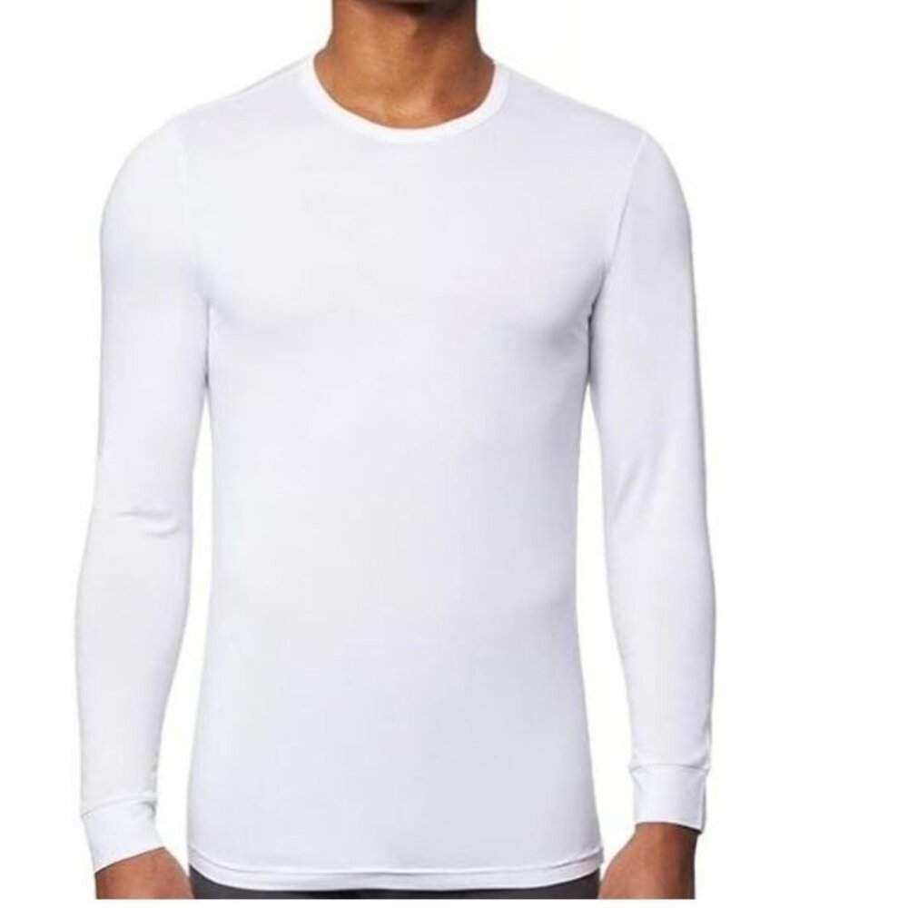 32 Degrees Heat Long-Sleeve White Crew Neck Shirt L